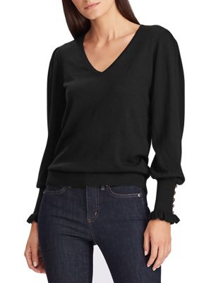 Lauren Ralph Lauren Buttoned Cuff Long Sleeve Sweater | belk