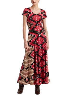Lauren Ralph Lauren Southwestern-Print Slub Jersey Maxi Dress | belk