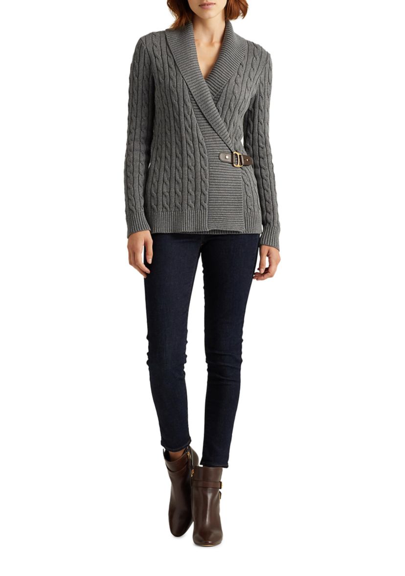 Buckled Cotton Cardigan  