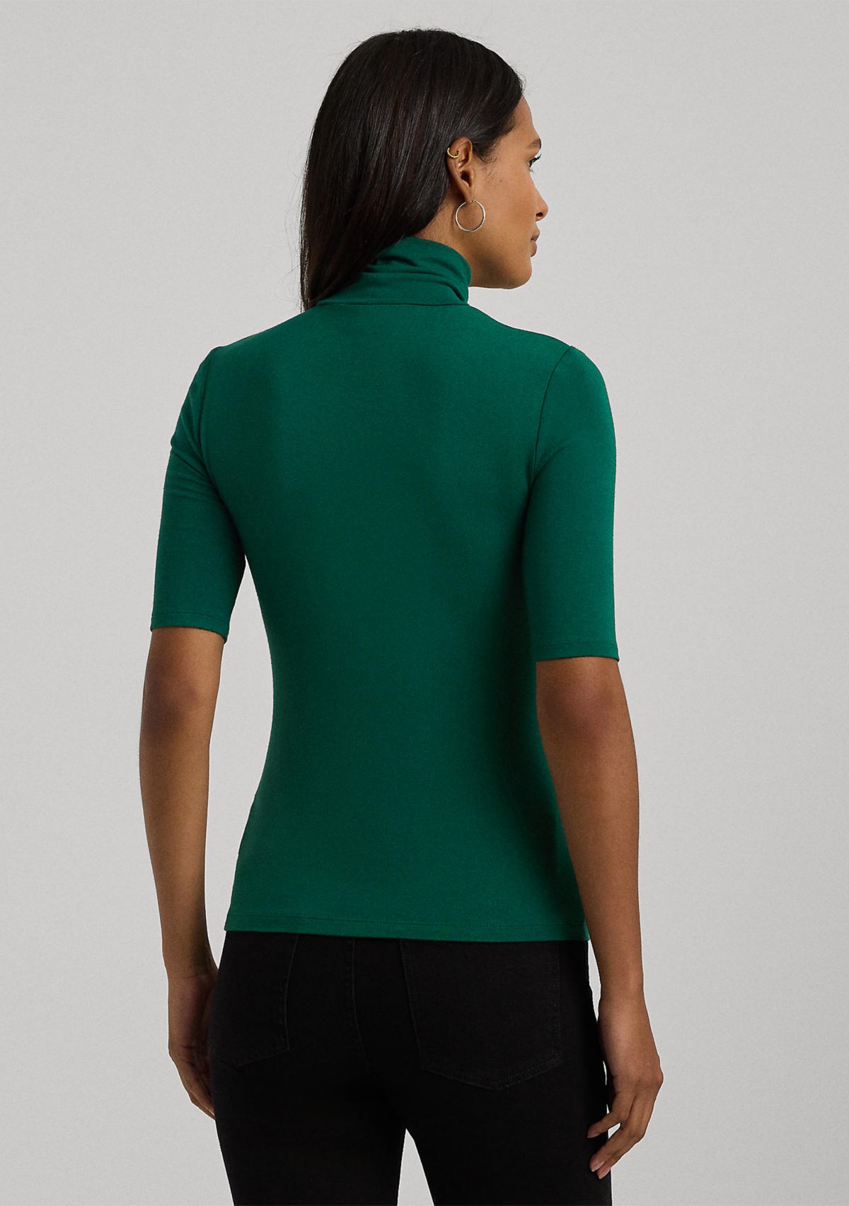 Stretch Jersey Turtleneck Top