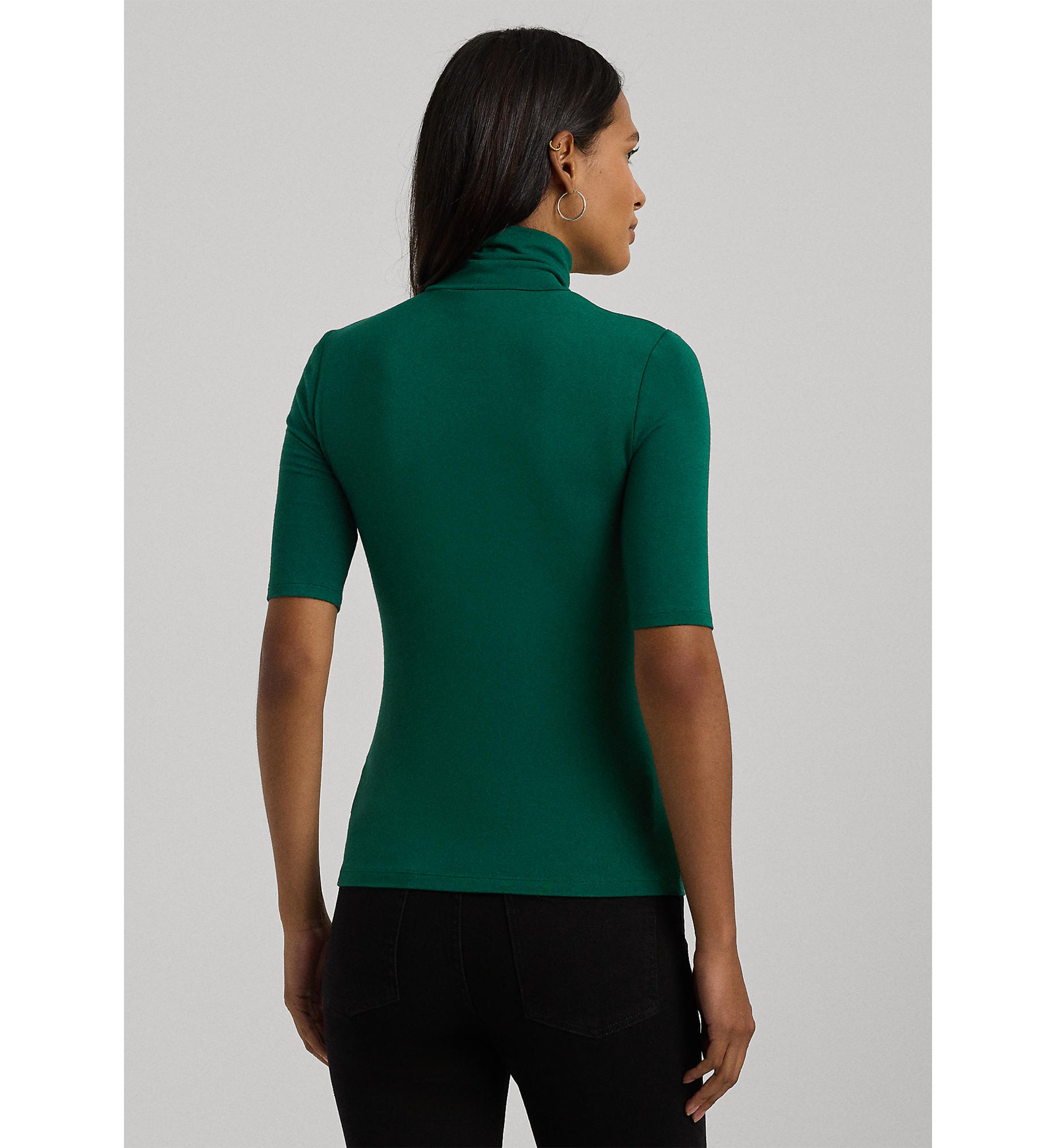 Stretch Jersey Turtleneck Top