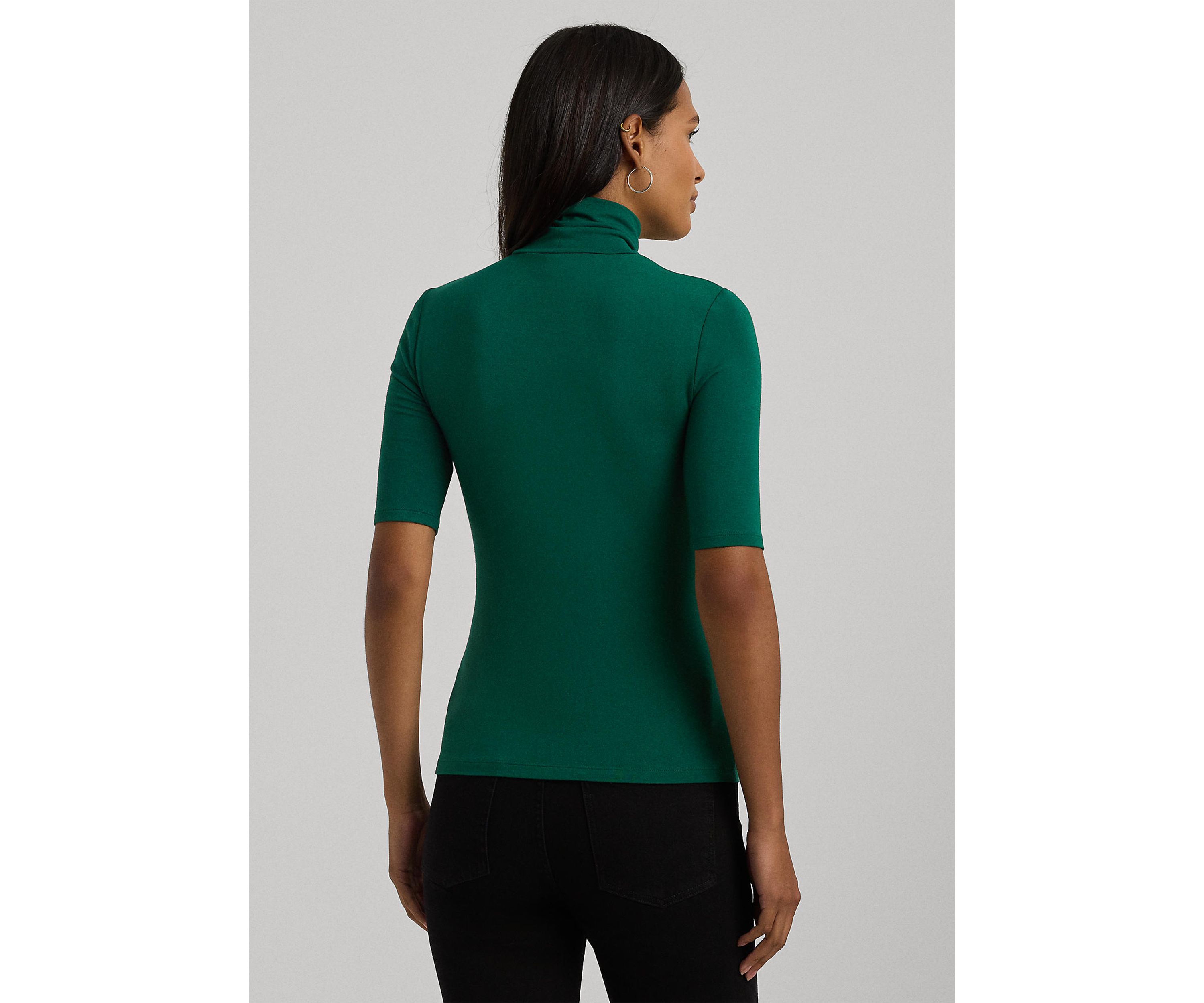 Stretch Jersey Turtleneck Top