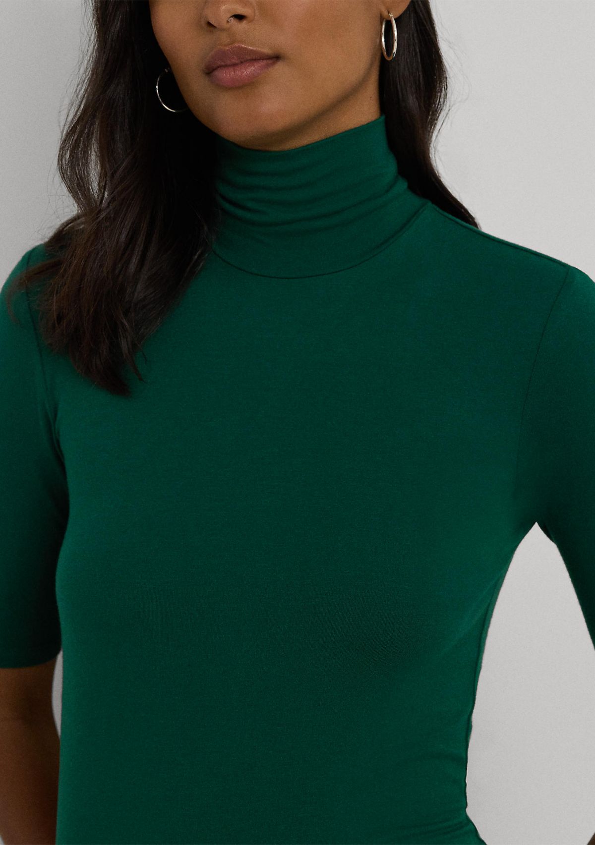 Stretch Jersey Turtleneck Top