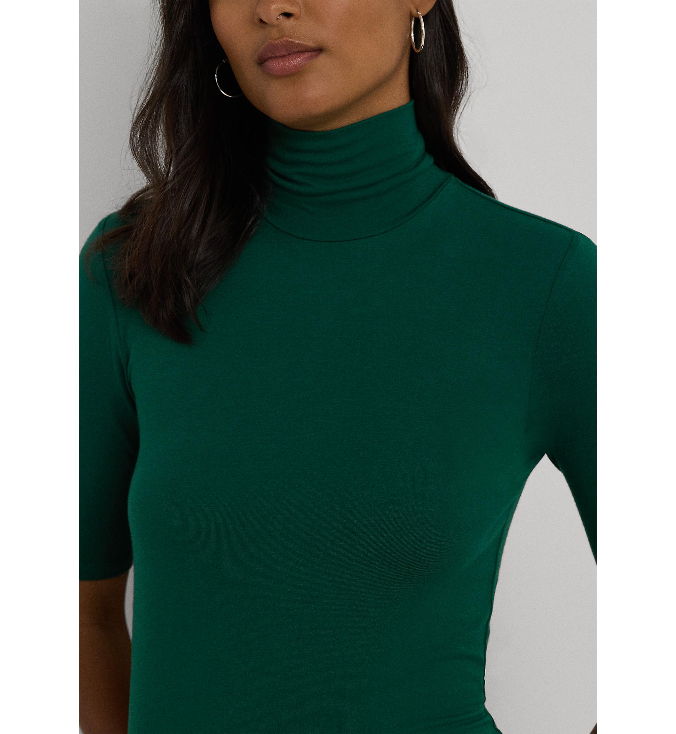 Stretch Jersey Turtleneck Top