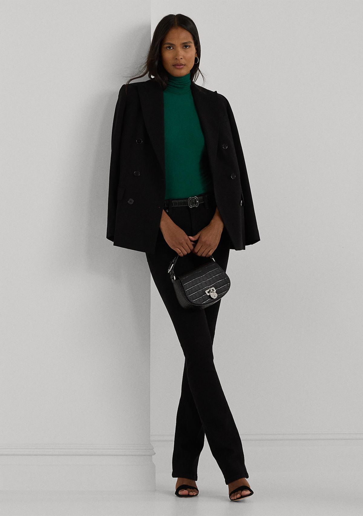 Stretch Jersey Turtleneck Top