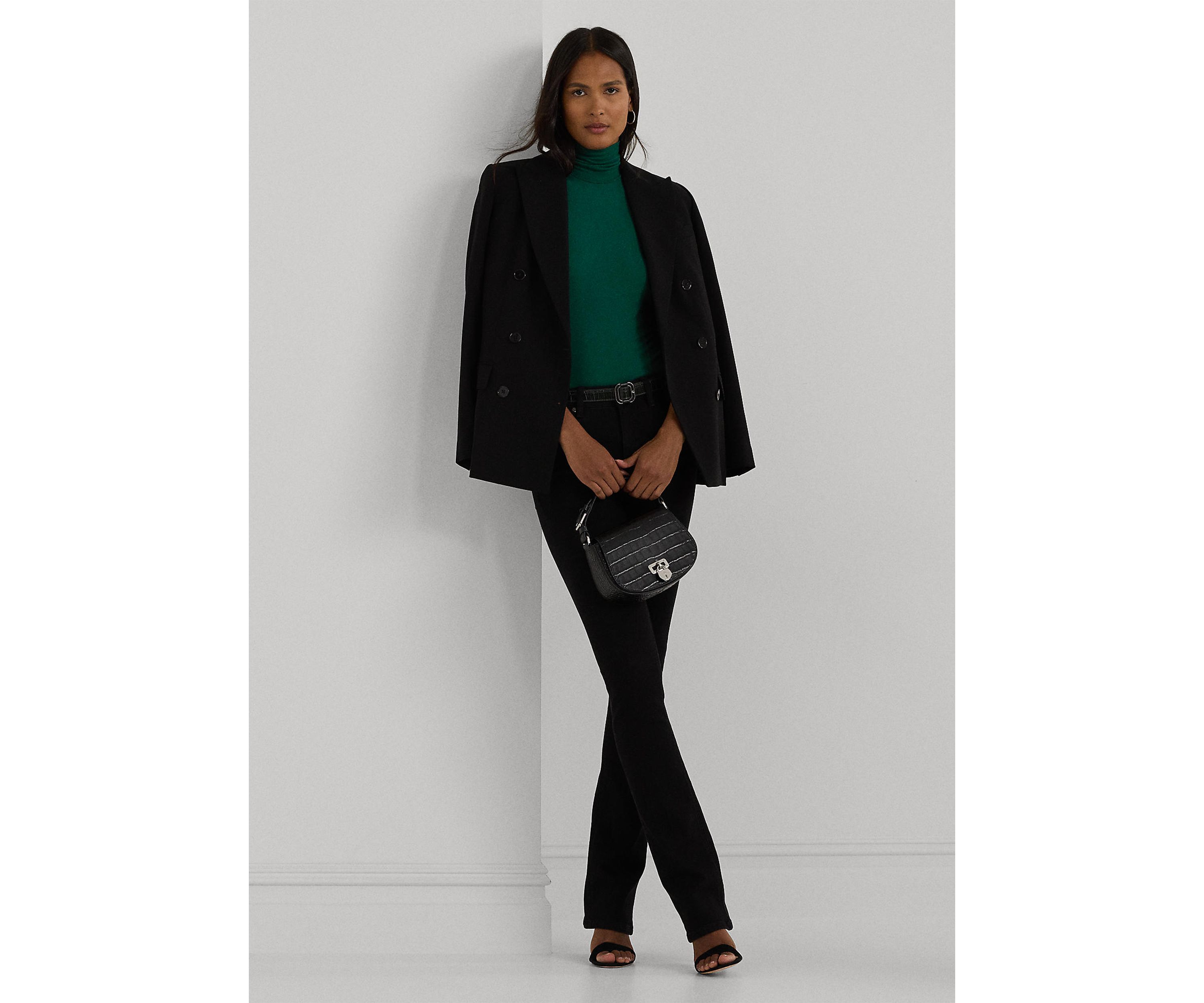 Stretch Jersey Turtleneck Top