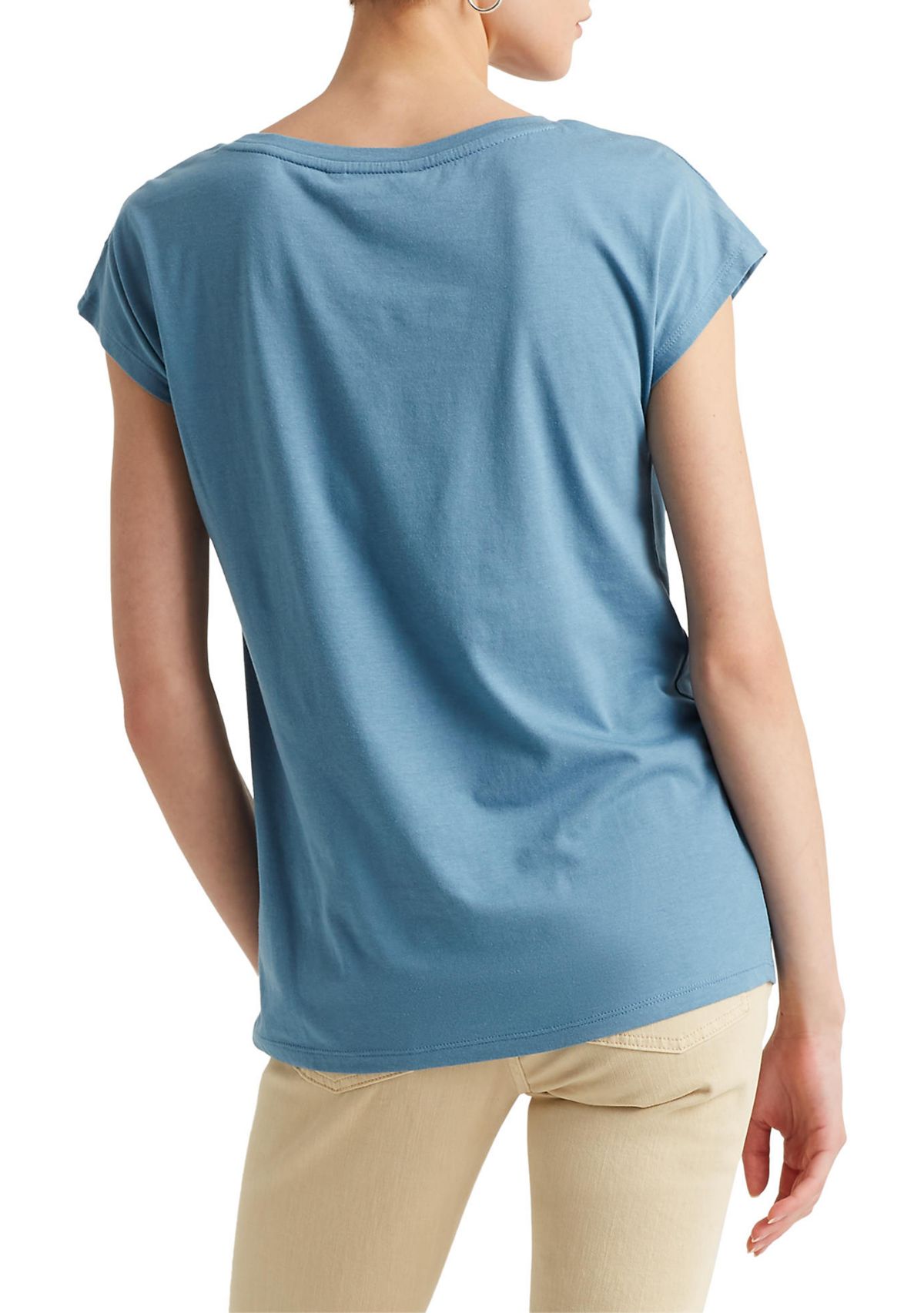 Womens Embroidered Cotton Blend T-Shirt