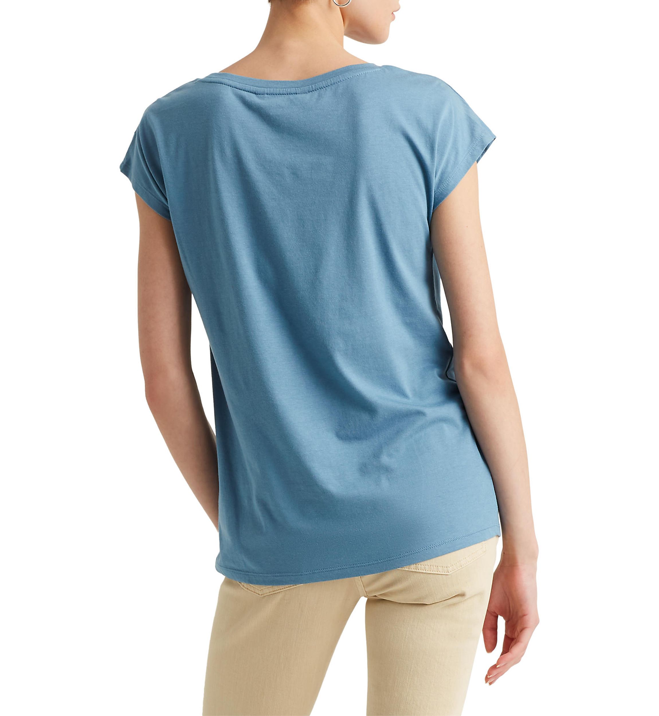 Womens Embroidered Cotton Blend T-Shirt