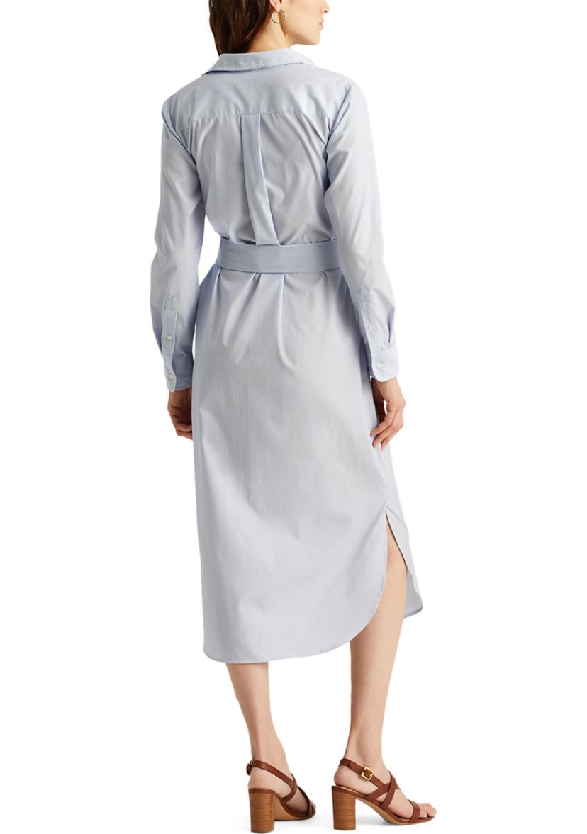 Striped Cotton Broadcloth Shirtdress