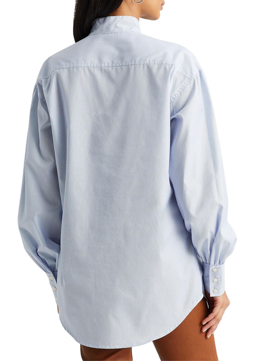 Womens Striped Cotton Broadcloth Shirt 