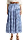 Gingham Linen Maxi Skirt