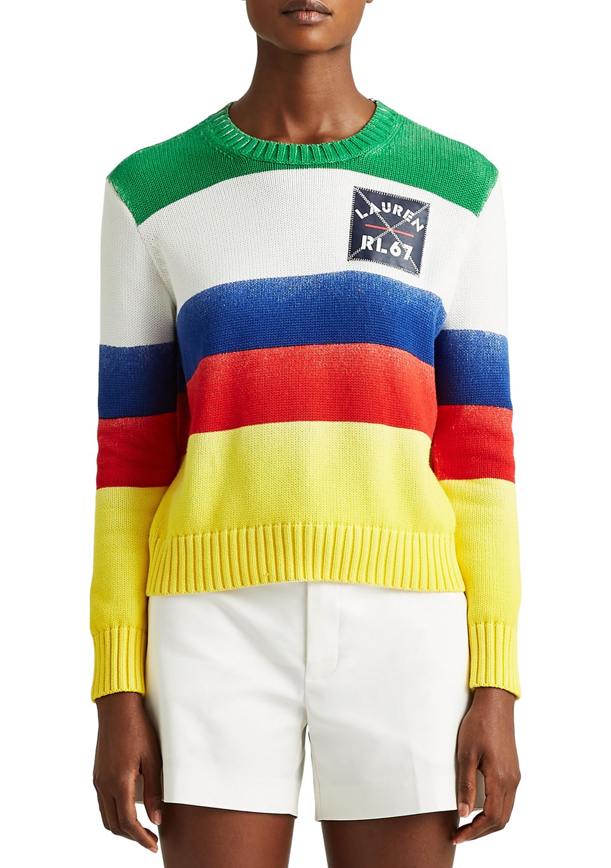 Striped Combed Cotton Sweater 