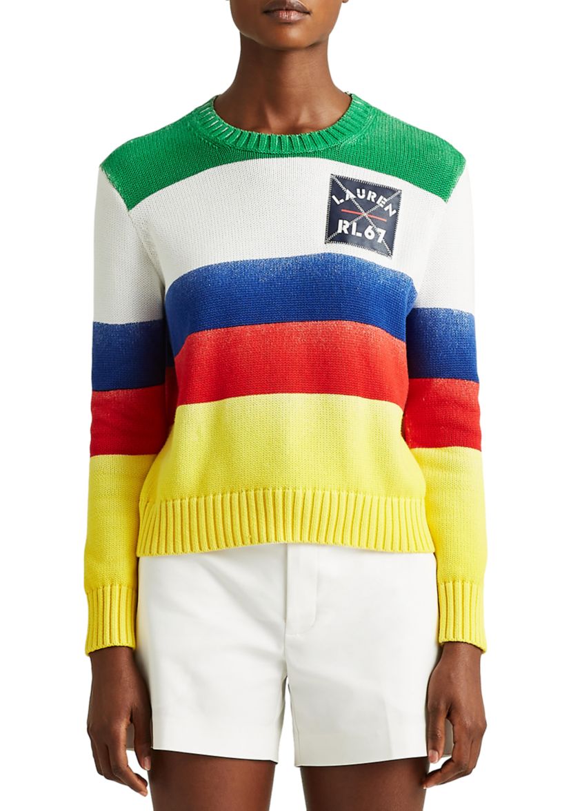Striped Combed Cotton Sweater 