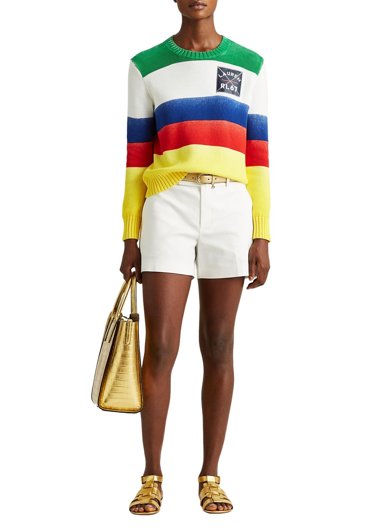 Striped Combed Cotton Sweater 