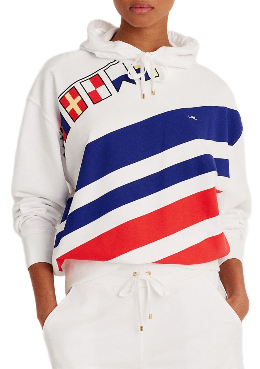 Womens Flags and Stripes French Terry Hoodie