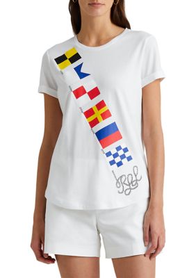 Lauren Ralph Lauren Women's Flag Print Jersey T-Shirt | belk