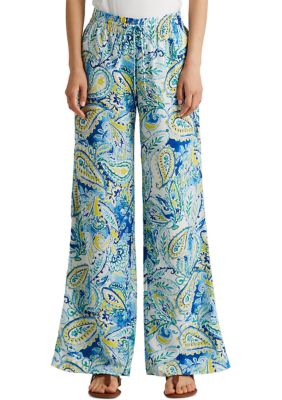 Lauren Ralph Lauren Paisley Crepe Wide-Leg Pants | belk