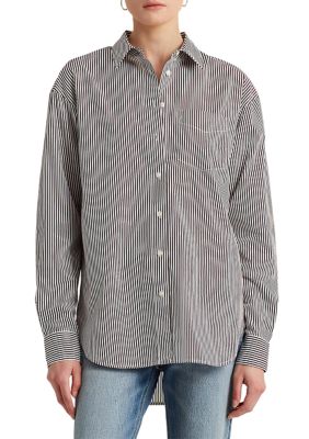 LAUREN RALPH LAUREN STRIPED COTTON BROADCLOTH SHIRT