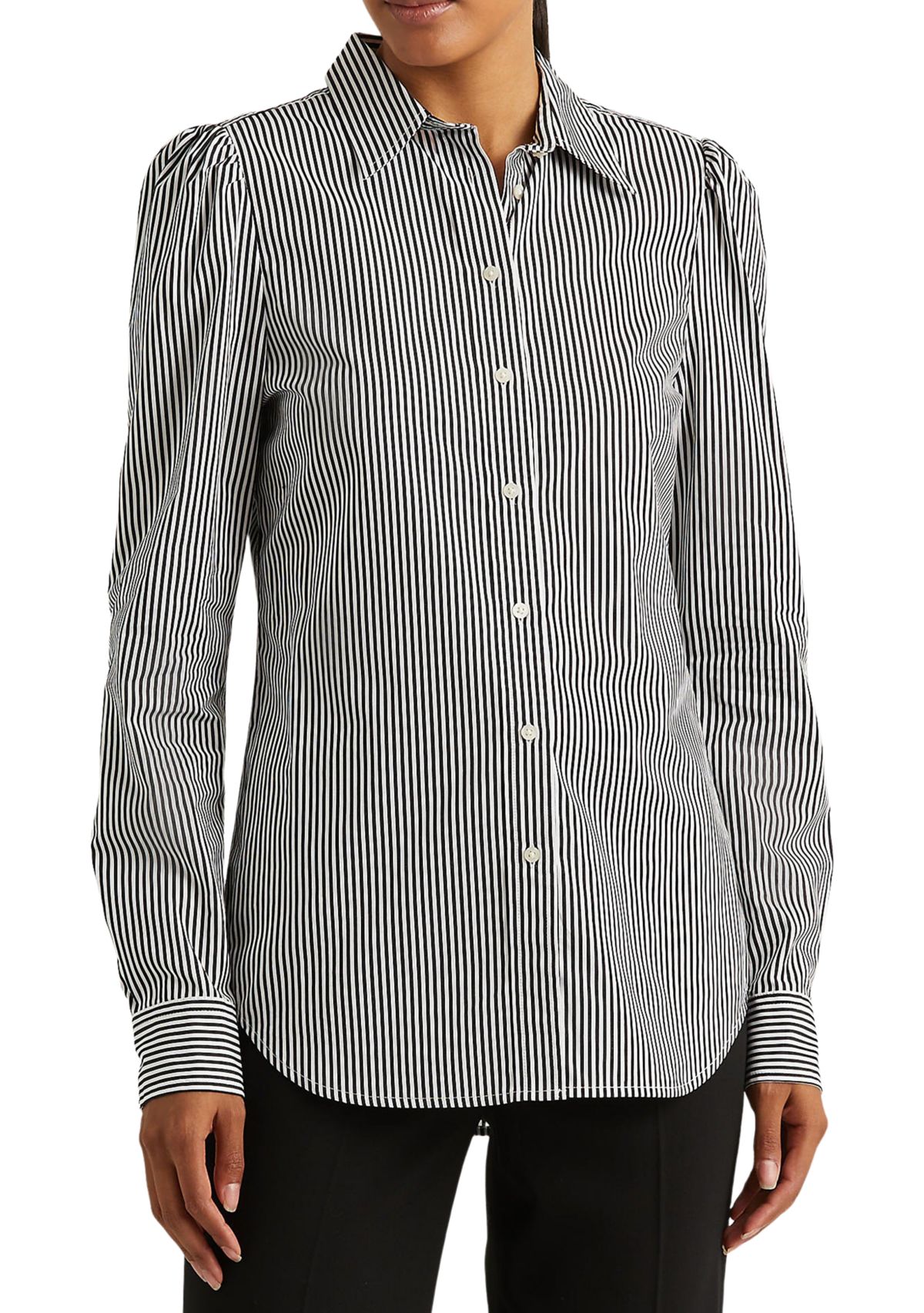 Womens Striped Cotton Broadcloth Shirt