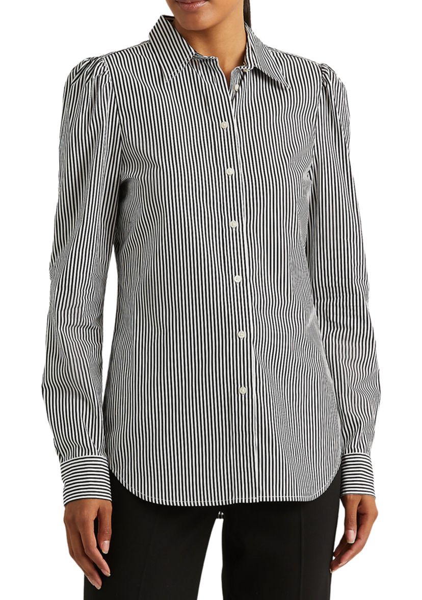 Womens Striped Cotton Broadcloth Shirt