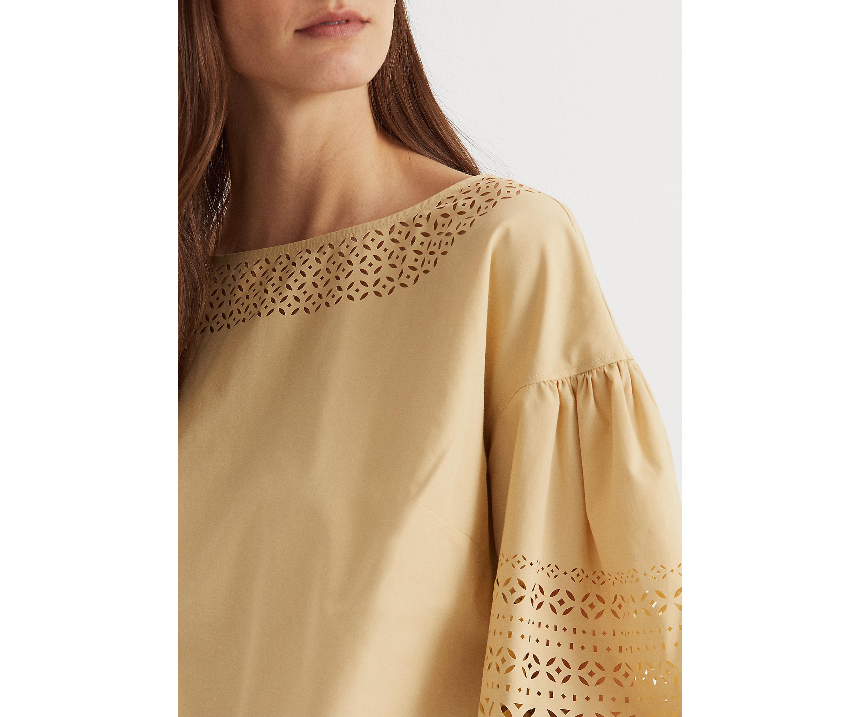 Puff-Sleeve Poplin Blouse
