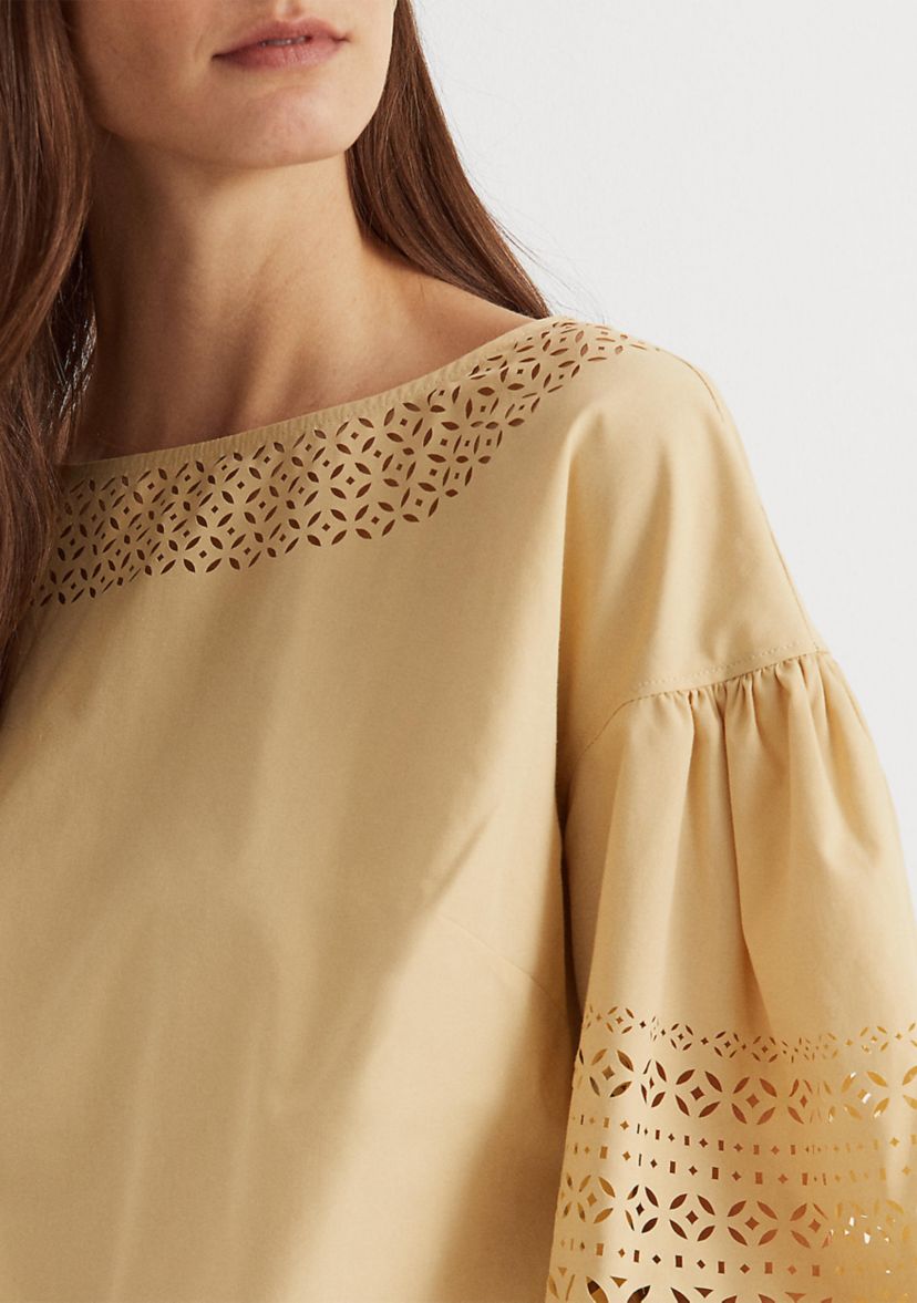 Puff-Sleeve Poplin Blouse
