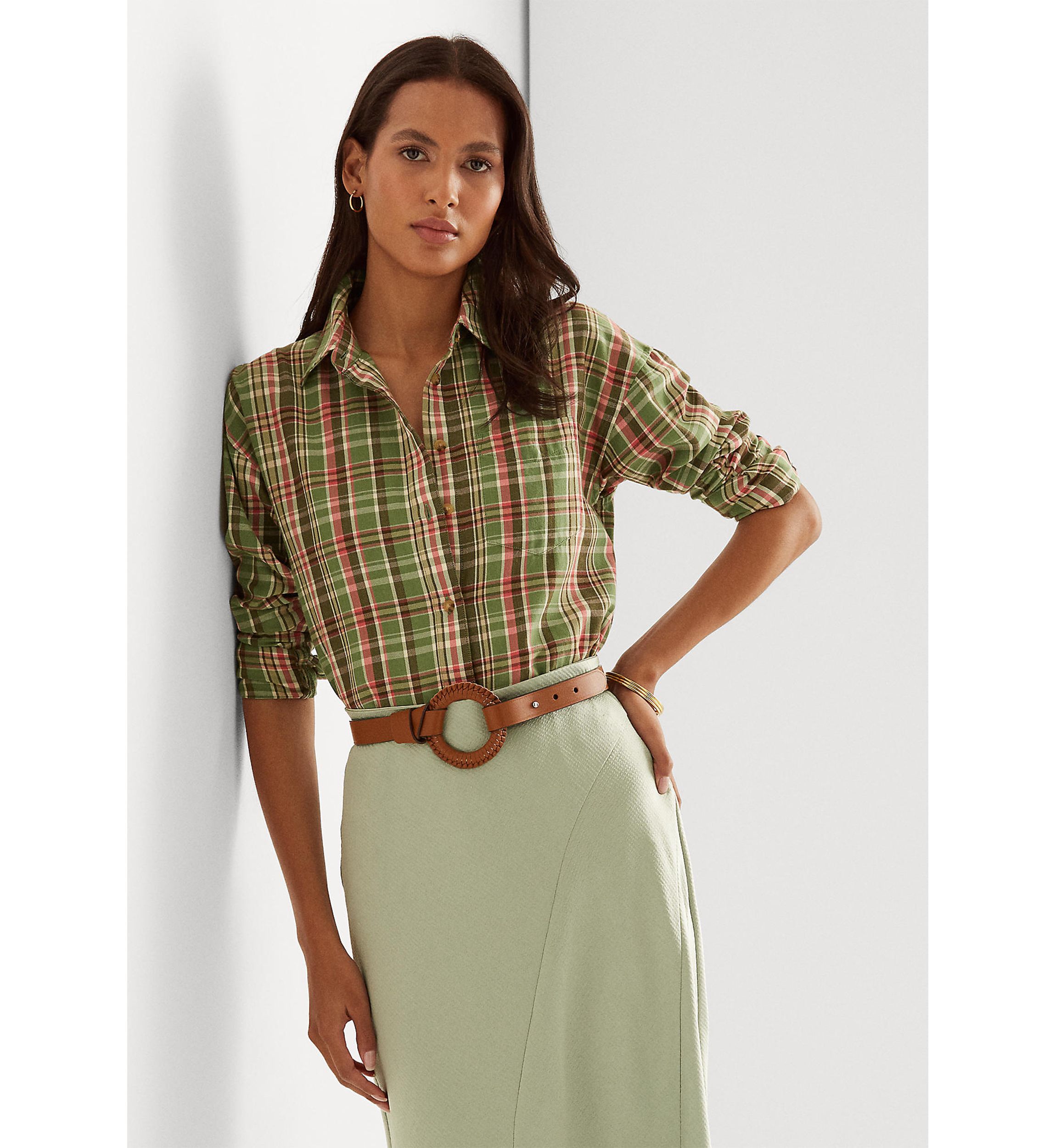Plaid Cotton Twill Shirt
