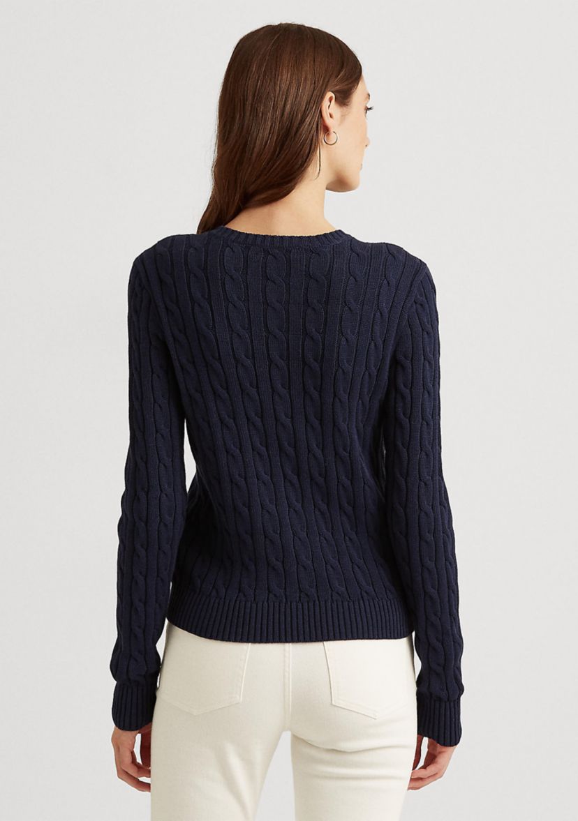 Cable-Knit Cotton Cardigan Sweater