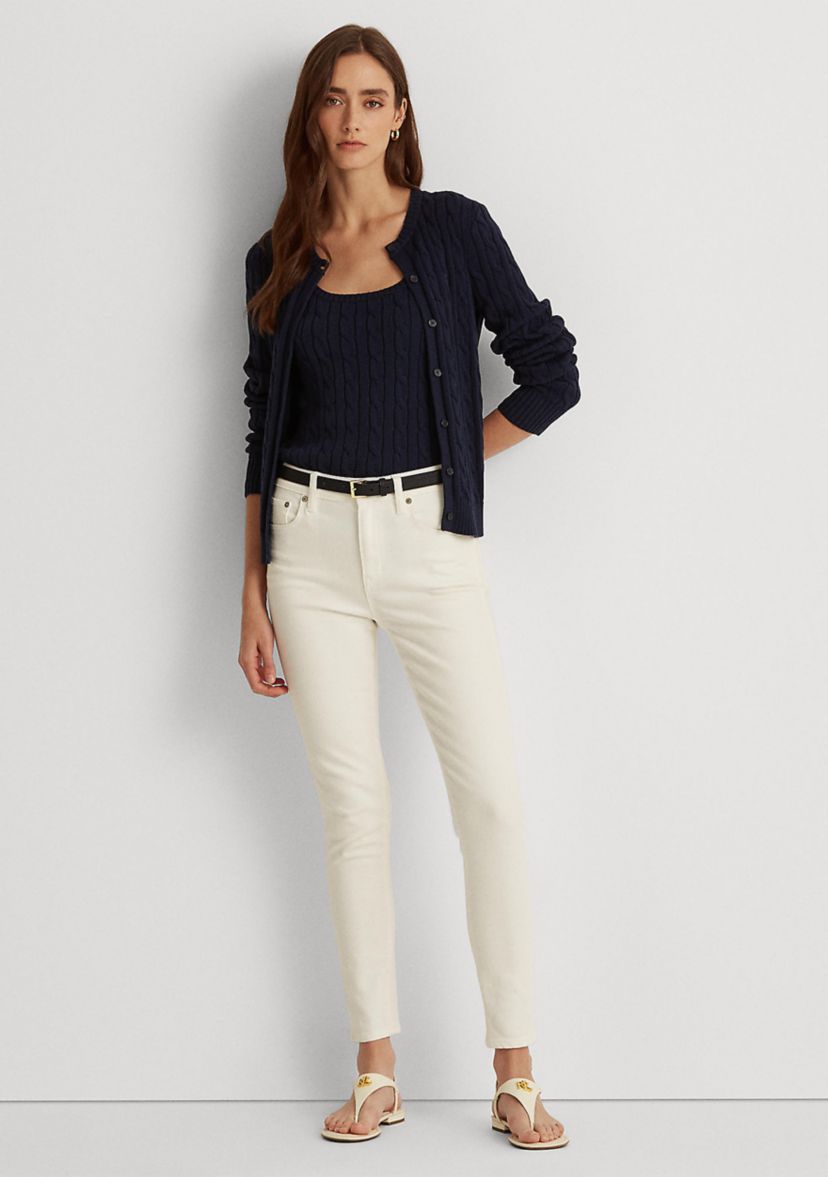 Cable-Knit Cotton Cardigan Sweater