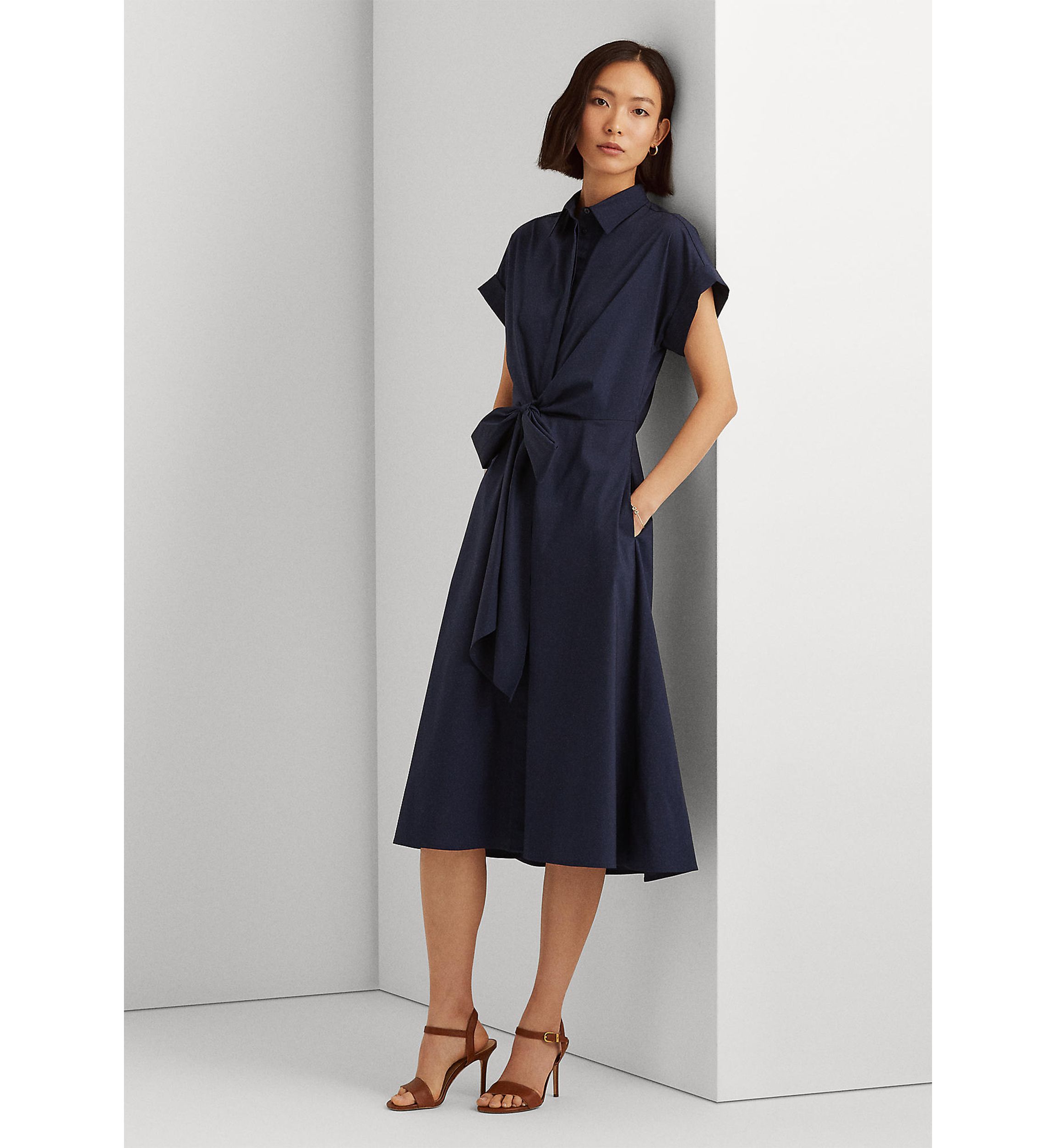 Stretch Cotton Shirt Dress