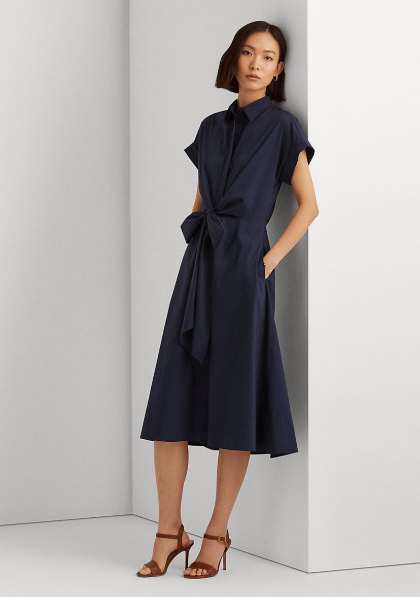 Stretch Cotton Shirt Dress
