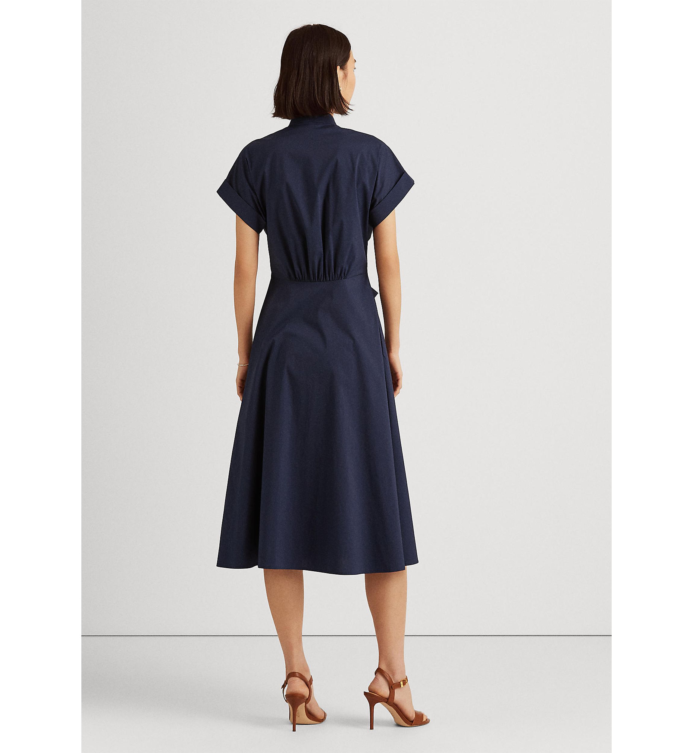 Stretch Cotton Shirt Dress
