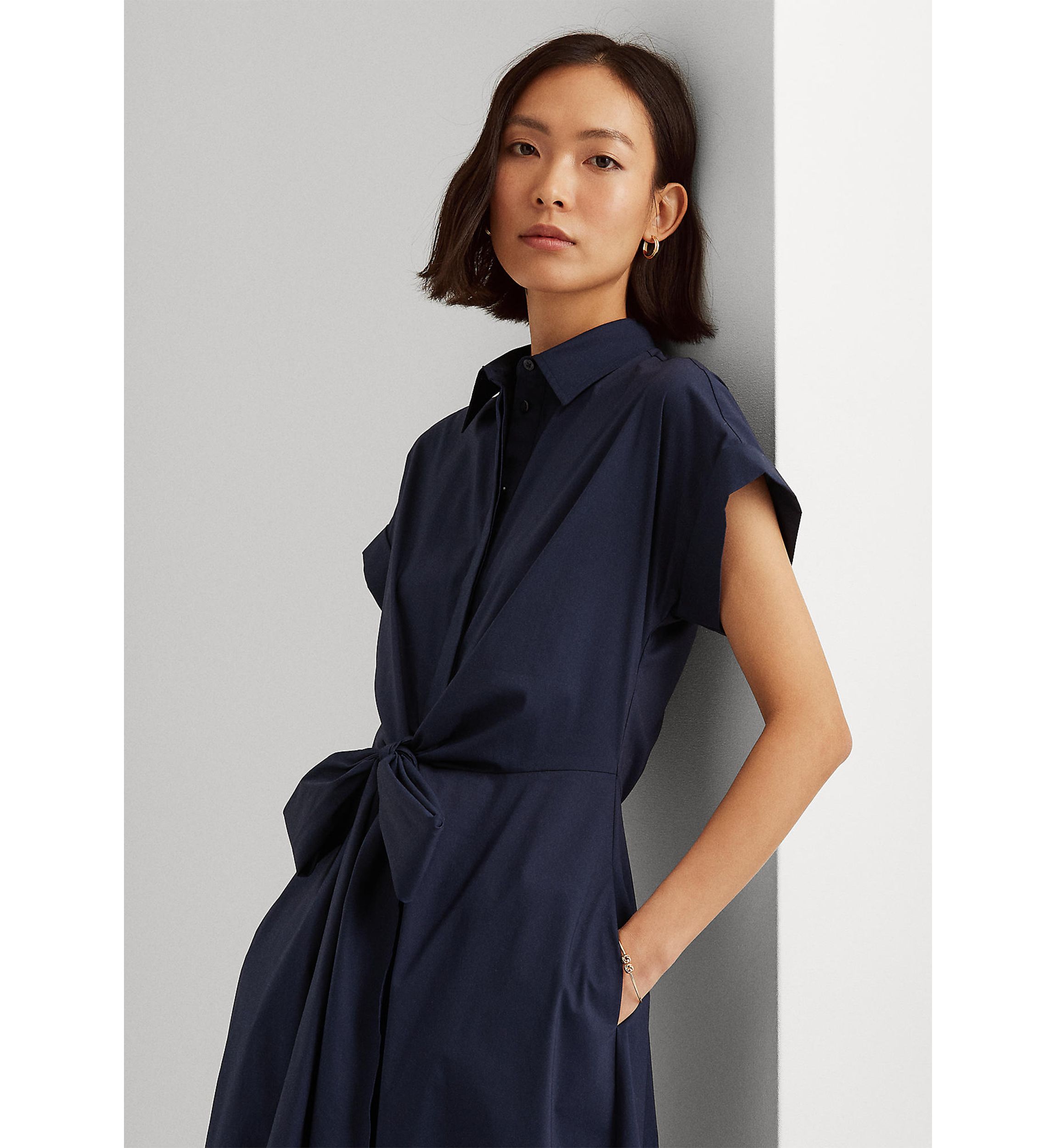 Stretch Cotton Shirt Dress