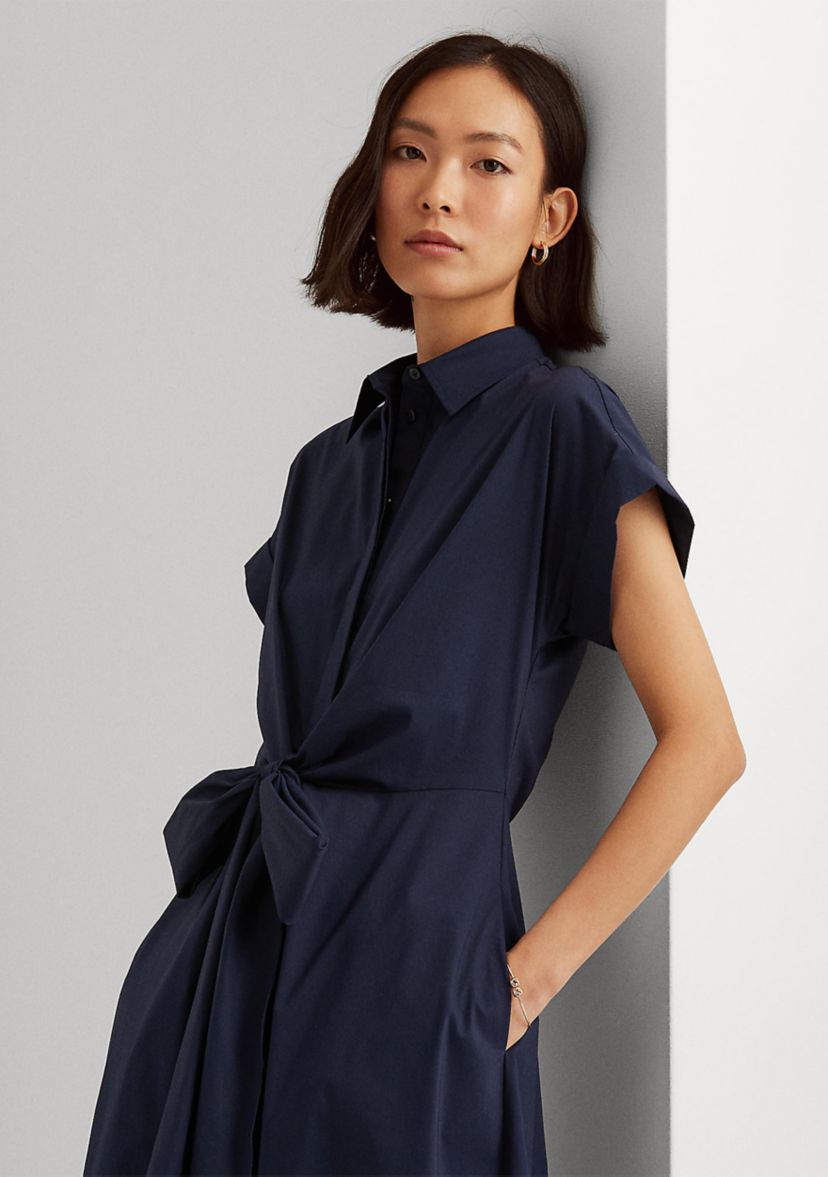 Stretch Cotton Shirt Dress