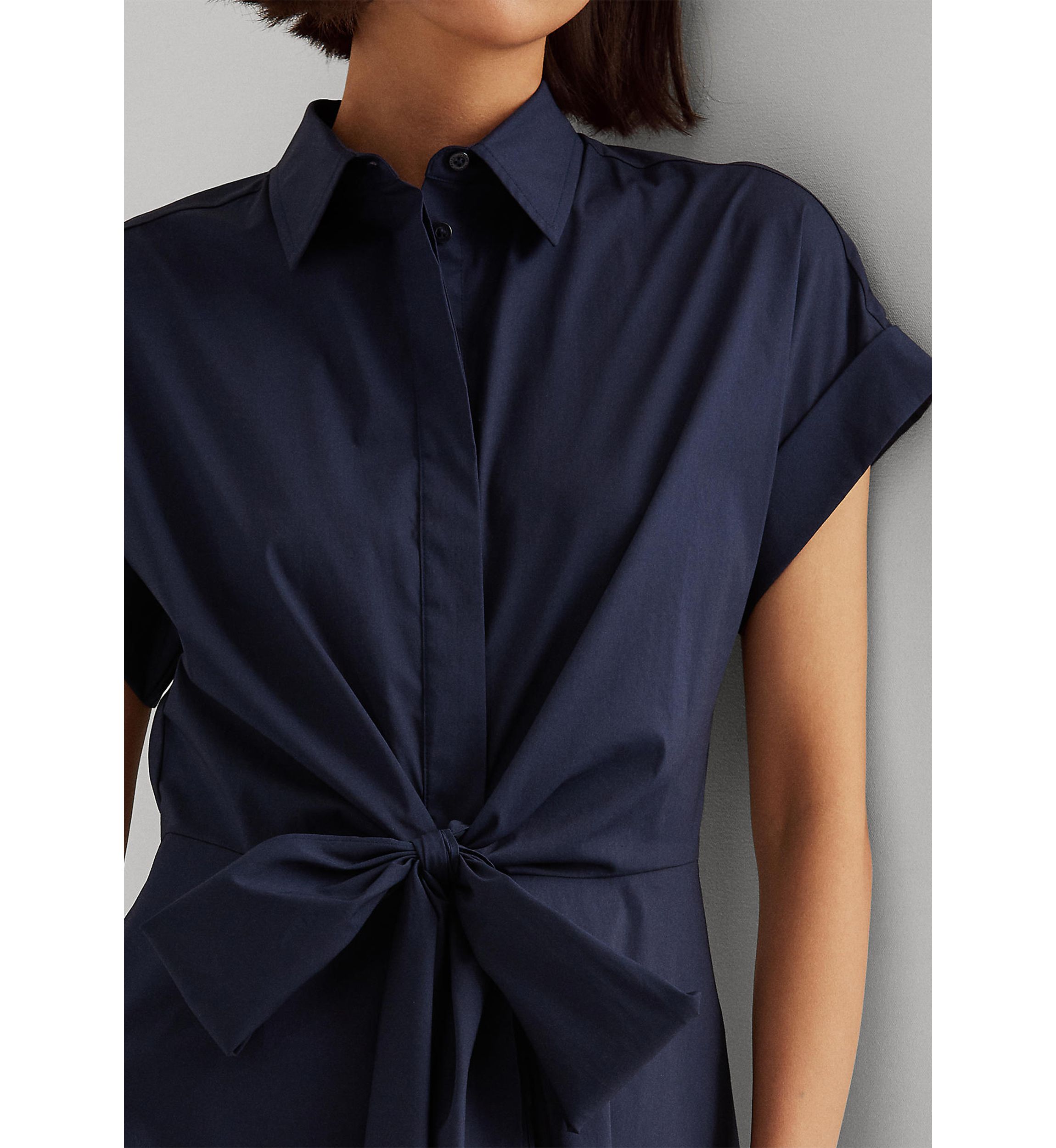 Stretch Cotton Shirt Dress