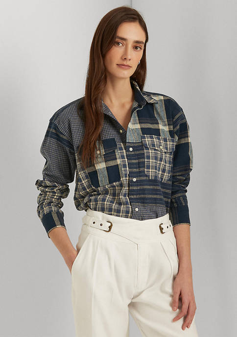 Lauren Ralph Lauren Patchwork Cotton-Blend Shirt