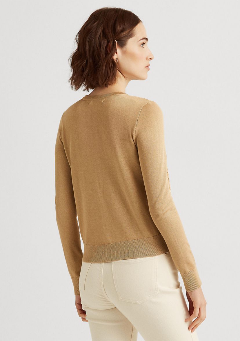 Equestrian-Print Cardigan Sweater