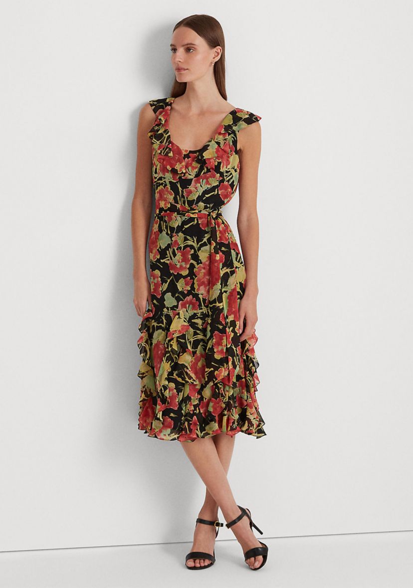 Floral Crinkle Georgette Dress