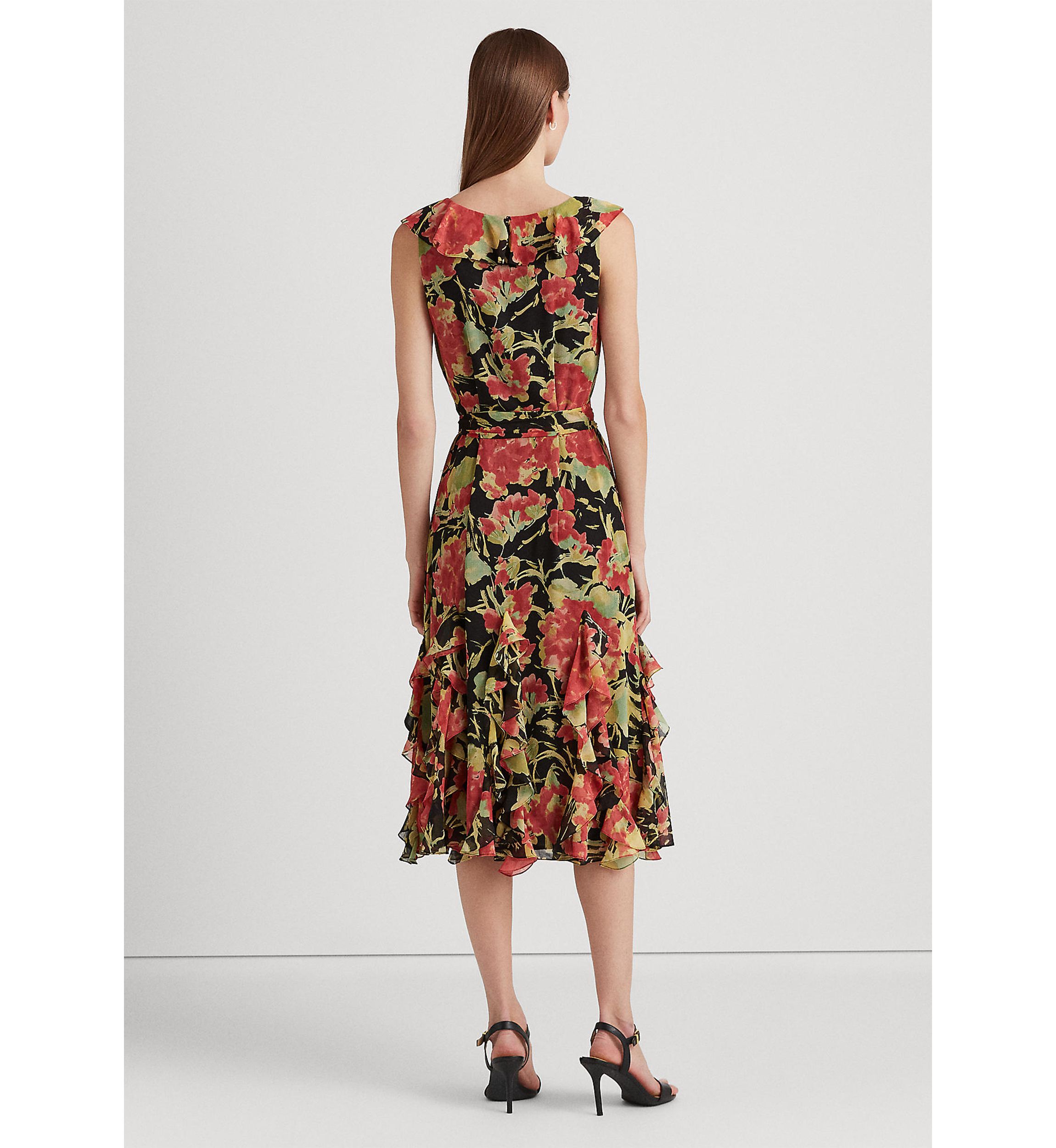 Floral Crinkle Georgette Dress