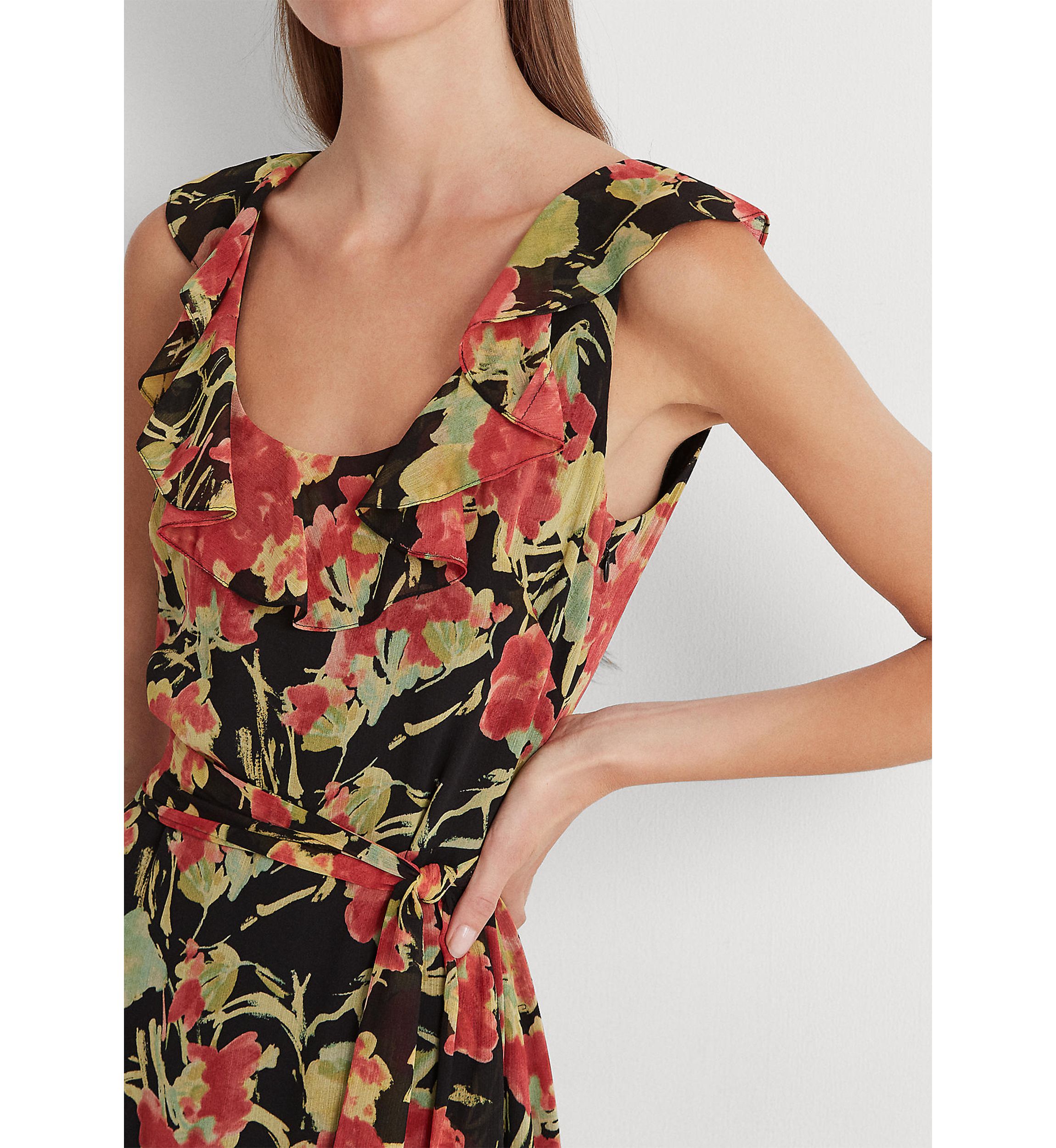 Floral Crinkle Georgette Dress