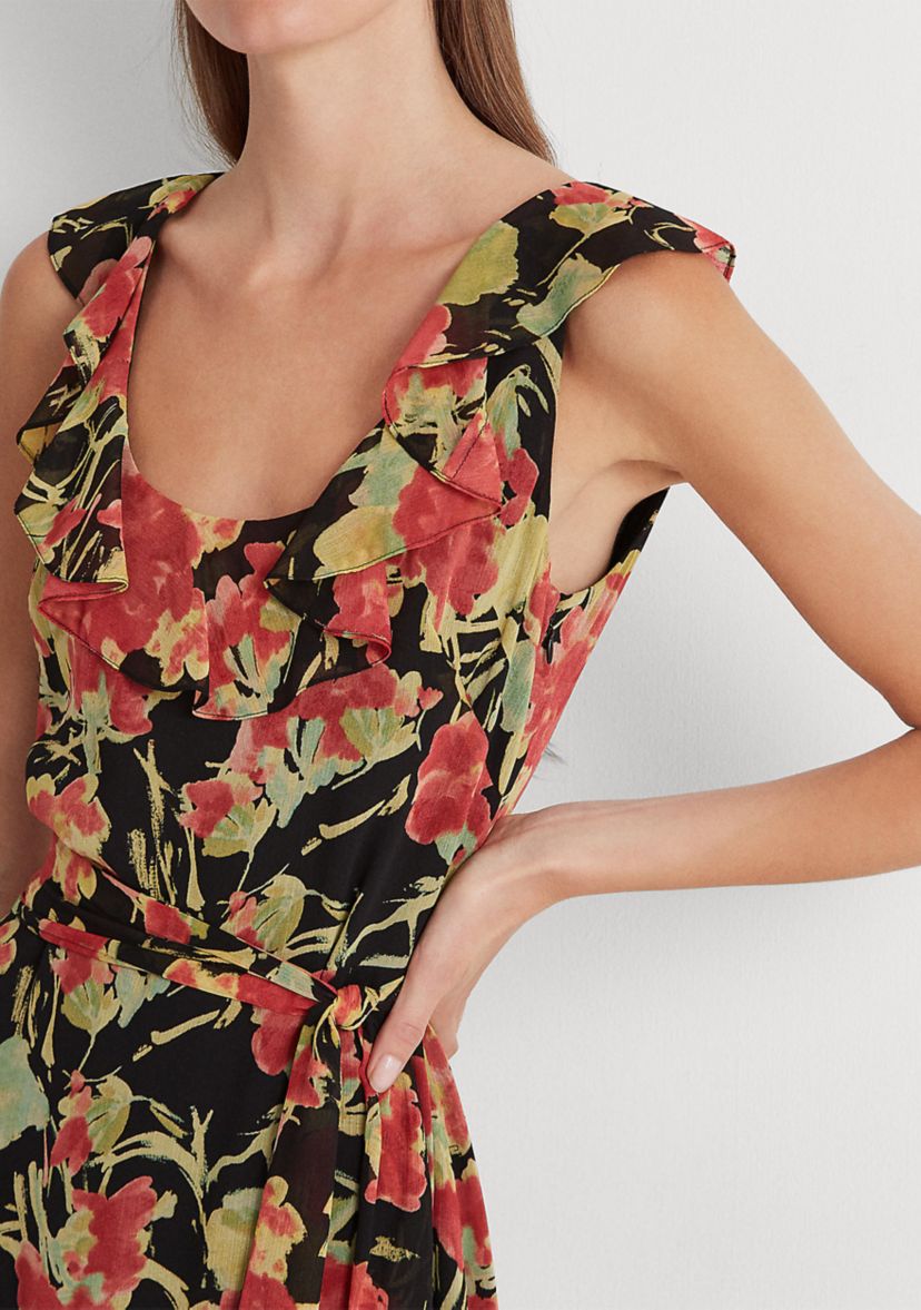Floral Crinkle Georgette Dress
