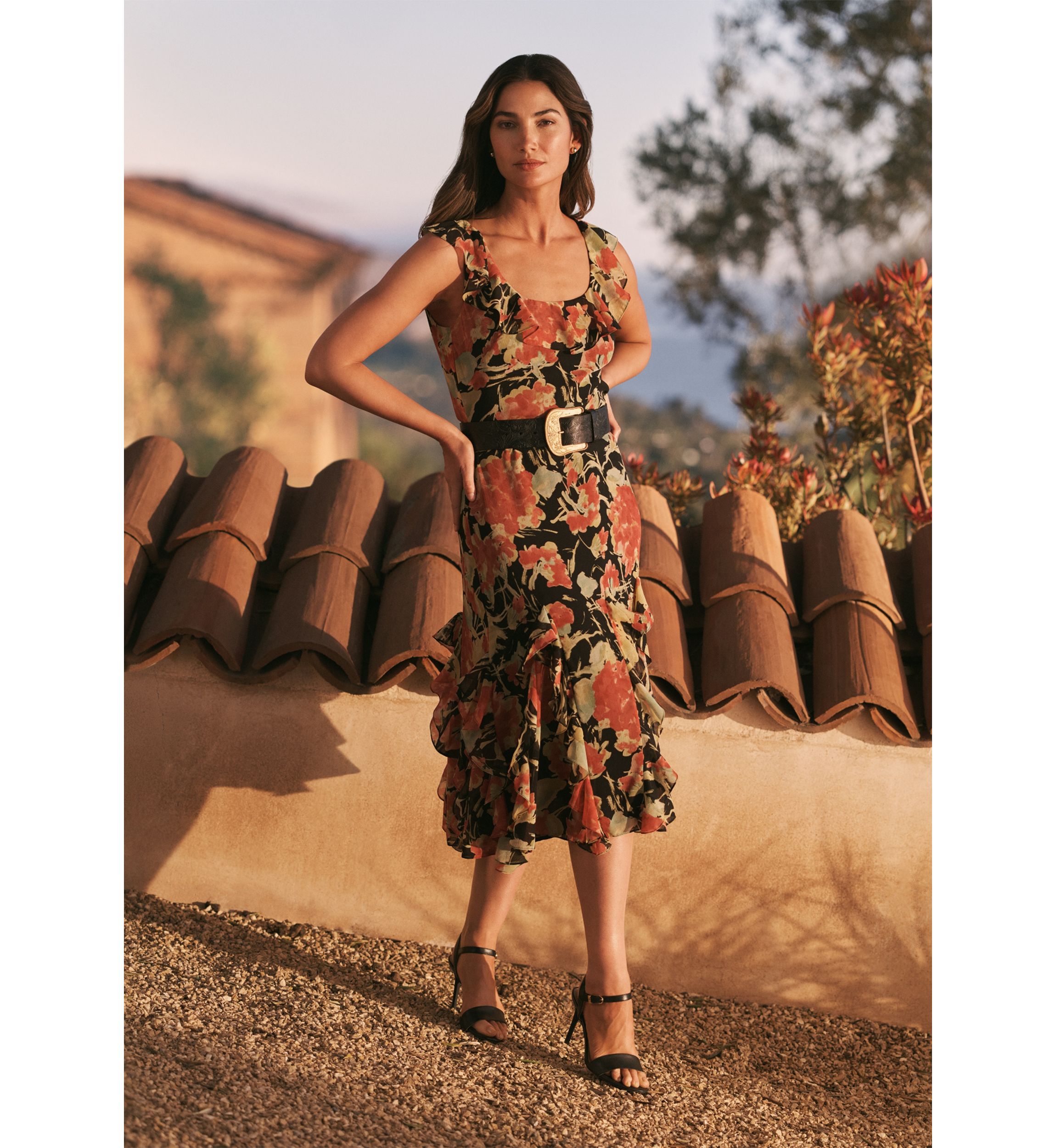Floral Crinkle Georgette Dress