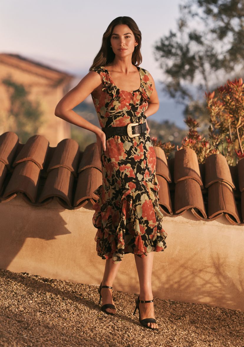 Floral Crinkle Georgette Dress