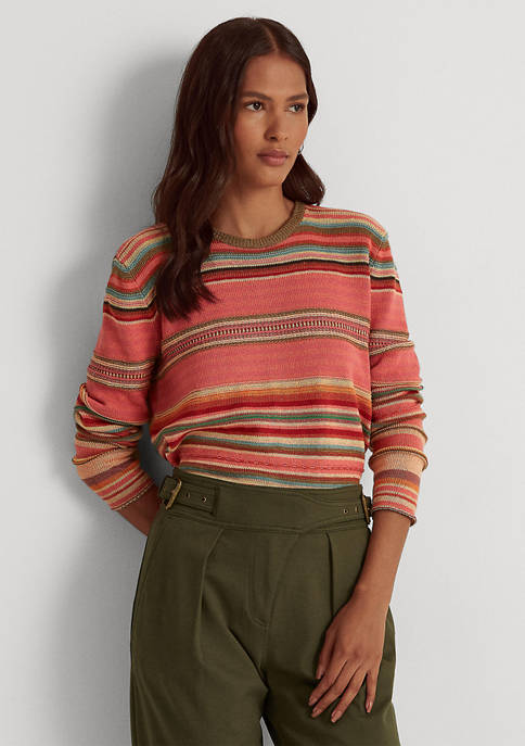 Lauren Ralph Lauren Striped Cotton-Blend Sweater