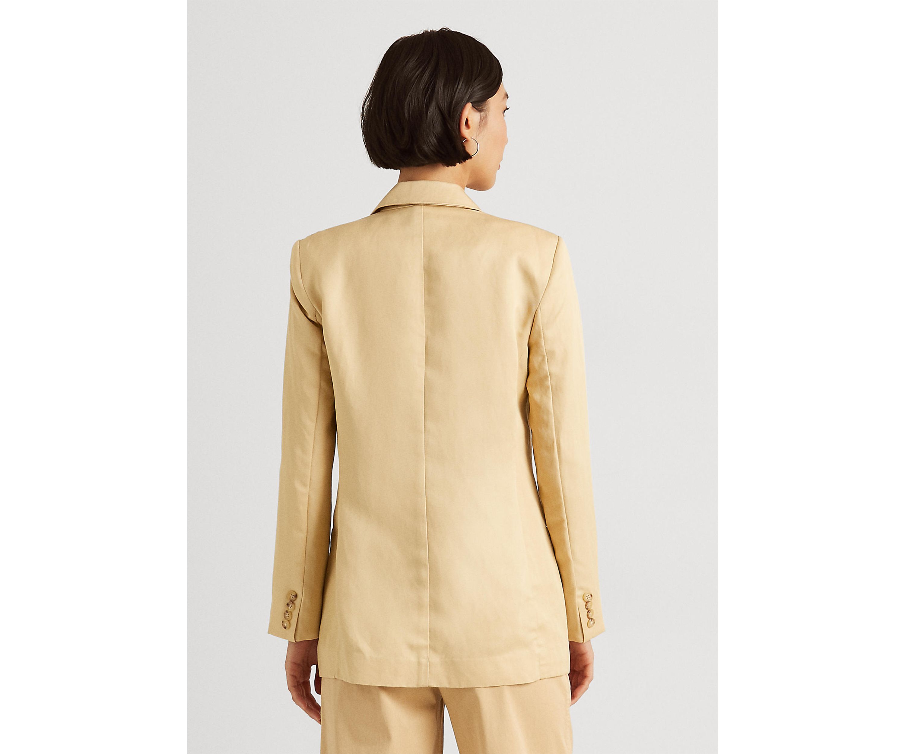 Double Breasted Linen Twill Blazer