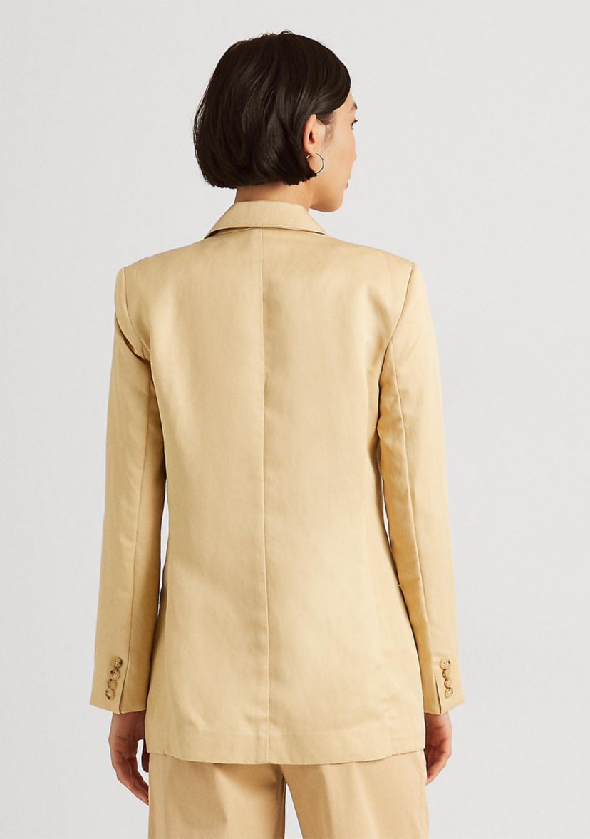 Double Breasted Linen Twill Blazer