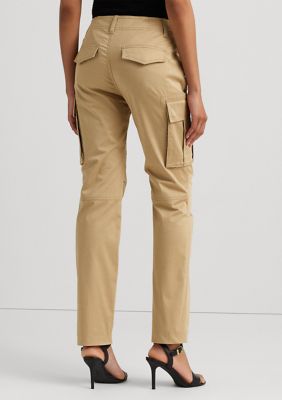 Ralph Lauren Womens Cotton Mid-Rise Straight Leg Cropped Capris