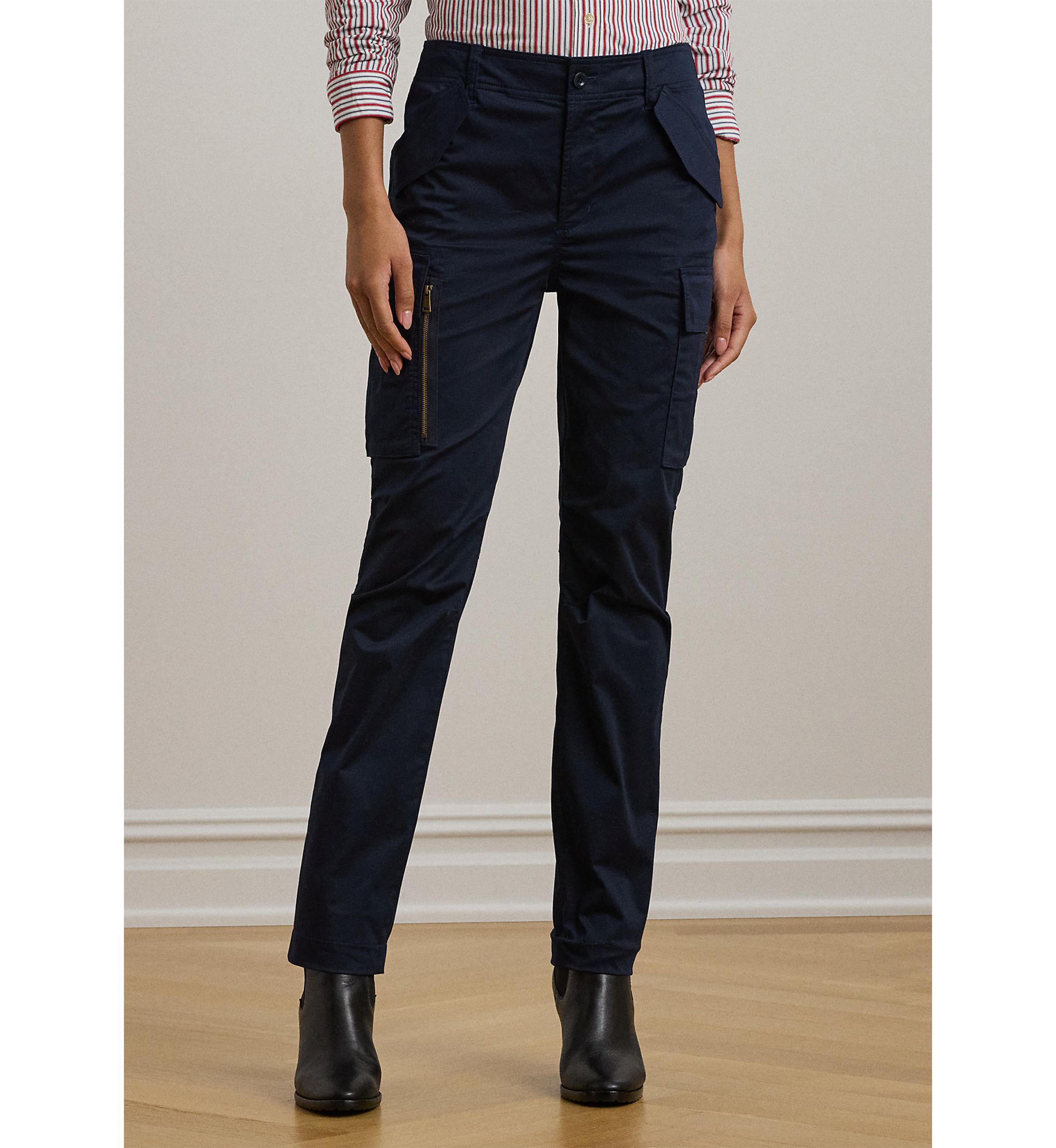 Cotton Sateen Cargo Pants