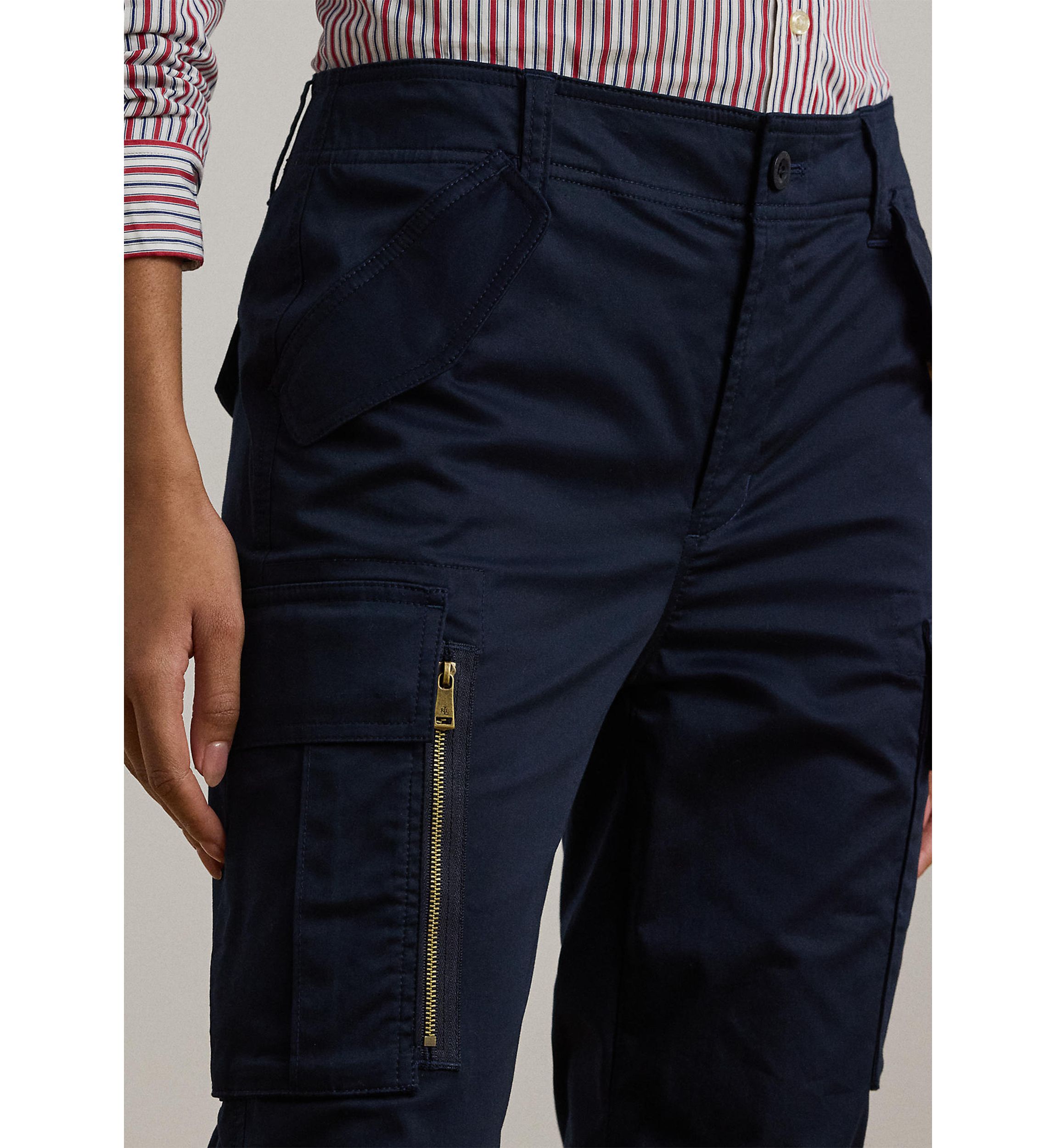 Cotton Sateen Cargo Pants