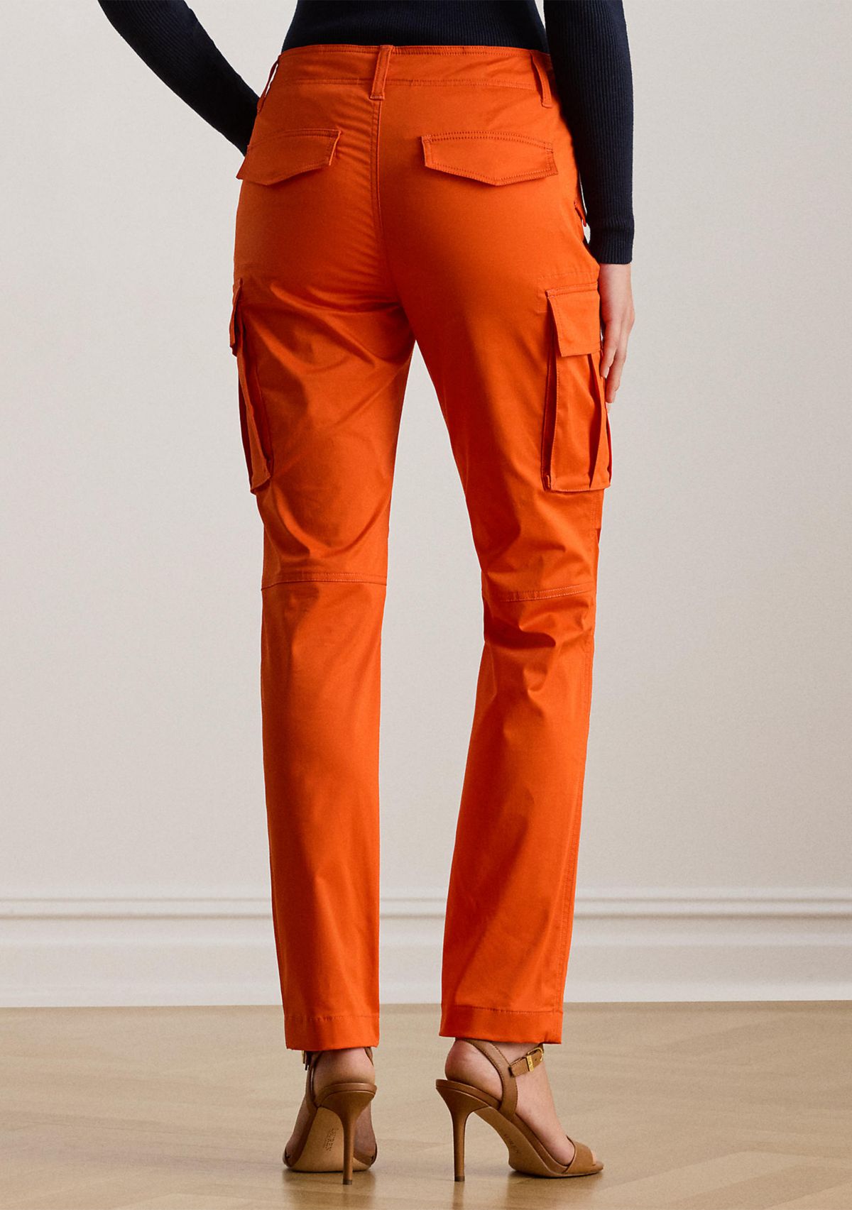 Womens Cotton Sateen Cargo Pants